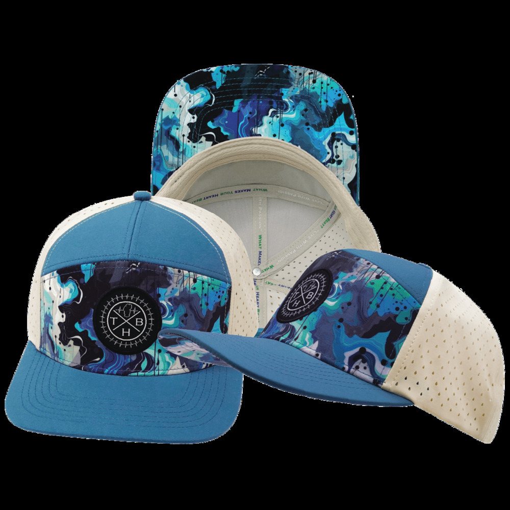 Color Vibes Hat - Flat Bill - Blue Dream - Slate Blue / Cream